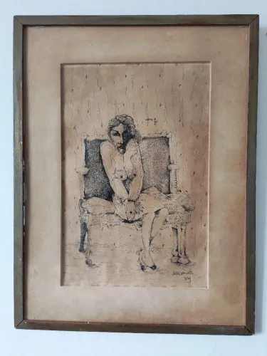 Desenho / Gravura a Nanquim artista DeCaconde 1979