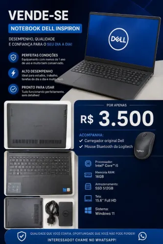 Dell Inspiron 15 Intel Core i5 | 16GB | SSD 1TB | Completo