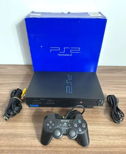 PS2 FAT Midnight Black Na Caixa Serial Batendo
