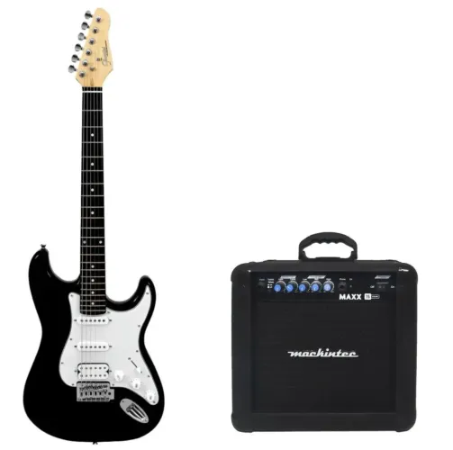 Kit Guitarra Elétrica Stratocaster Queen's + Amplificador Mackintec Maxx 15