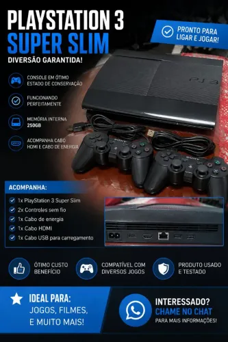 PlayStation 3 Super Slim em excelente estado