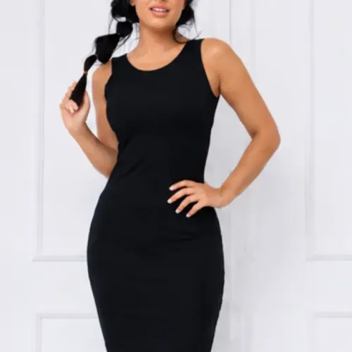 VESTIDO CANELADO MIDI