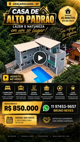 CASA DE ALTO PADRÃO EM ARAÇARIGUAMA - SP