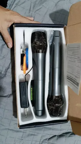 Microfone sem fio recarregável para karaokê doméstico, performance em palco, ktv, canto de