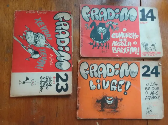 3 revistas FRADIM humor e charge política de Henfil Henrique de Souza Filho