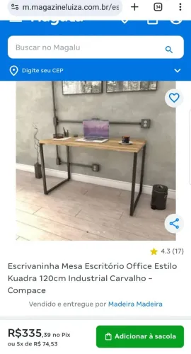 Mesa Escritório escrivaninha estilo industrial