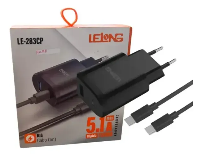 Carregador Turbo Rapido 5.1A De Iphone Usb/C Para Lighting