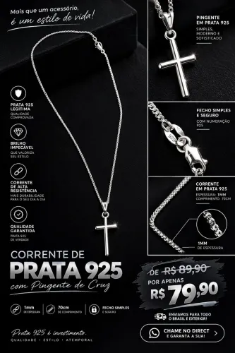 Corrente de Prata 925° ( 1mm )
