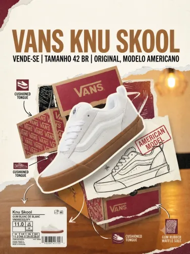 Vans knu skool white gum