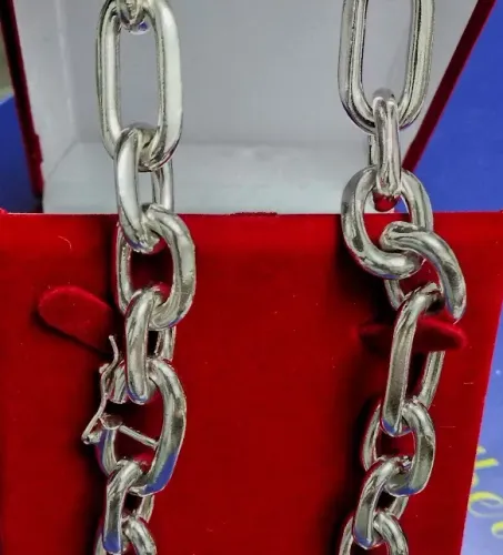 Cordão Cadeado Grosso Peso 215 Gramas Maciço 60 cm 14 mm