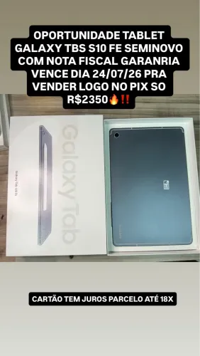 TABLET SAMSUNG S10 FE 128 GB SEMINOVO NF + GARANTIA