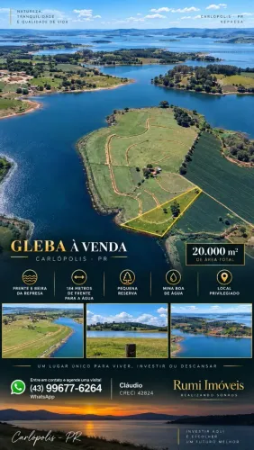 Vende-se 20.000m2 a Beira da Represa em Carlopolis PR