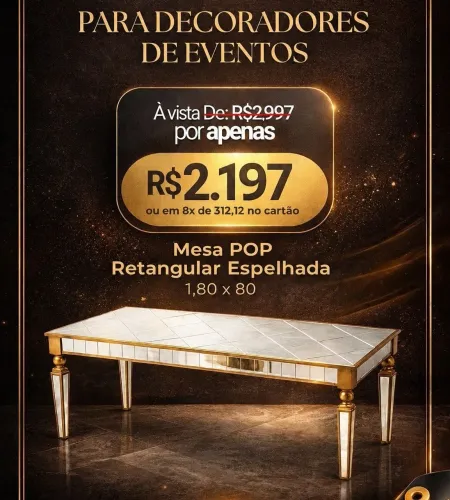 Linda mesa nova de vidro ideal pra sua casa ou decoradores e donos de eventos.