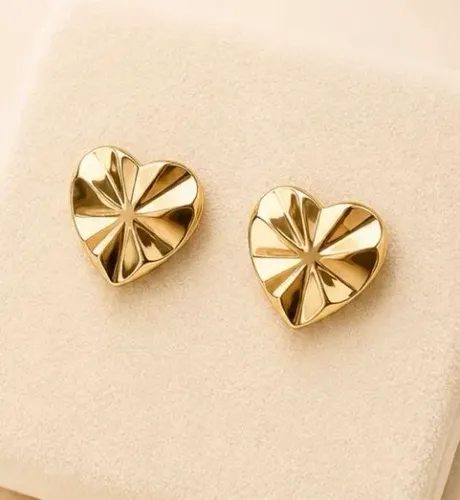 Brinco Modern Heart  em Ouro 18k 750