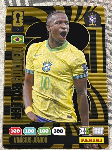 Cards Adrenalyn Copa do Mundo 2026 Golden Baller Vinícius Júnior.