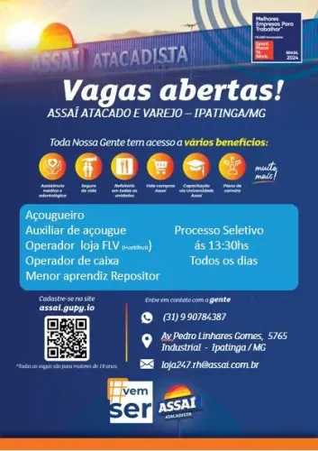 ASSAÍ ESTÁ CONTRATANDO