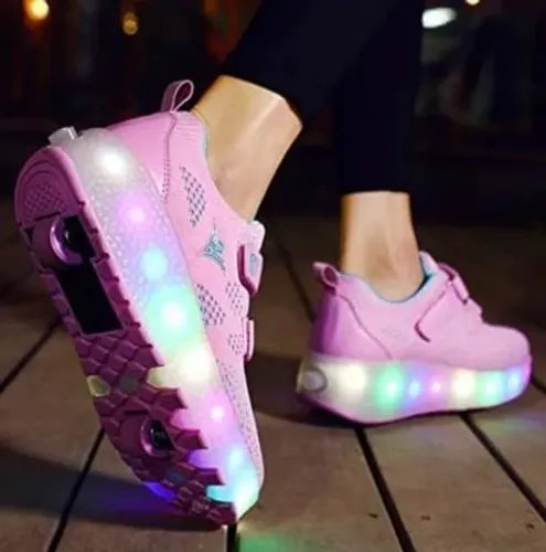 Tênis Infantil Feminino com rodinhas Skate 