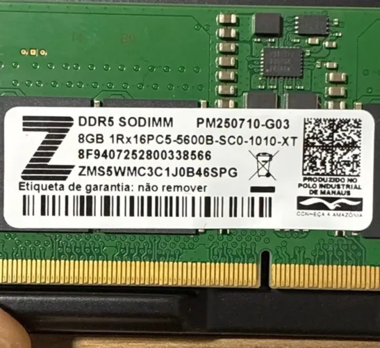 Memória Zília 8gb ddr5 5600mhz