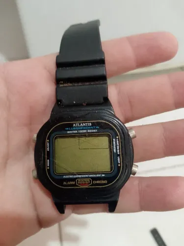 Relógio antigo Atlantis para colecionador. Parado
