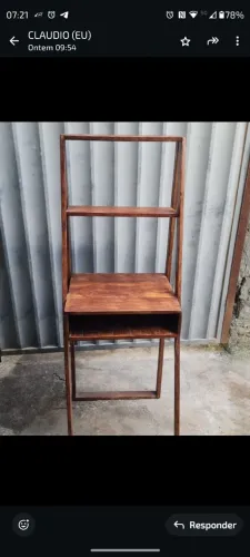 ESCRIVANINHA RÚSTICA EM MADEIRA DE LEI