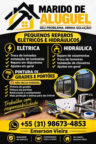Pequenos reparos elétricos hidráulico e pintura