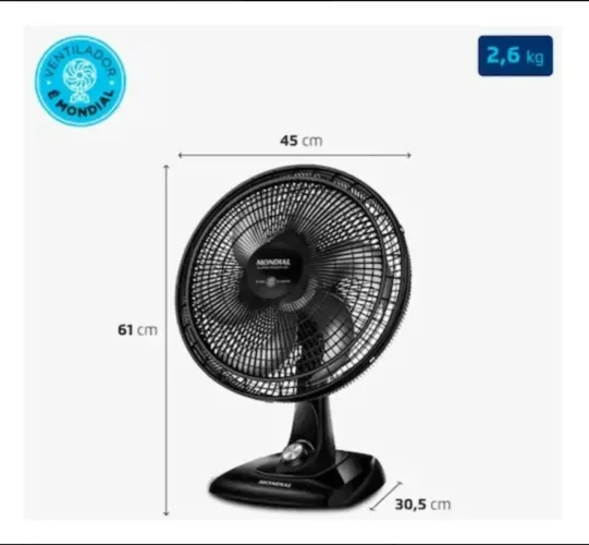 Ventilador de Mesa Super Power 40cm VSP40 B 6 Pás Mondial