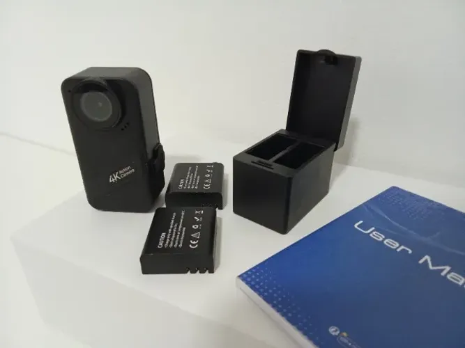 Câmera de Ação 4K com 2 Baterias, Cartão 128Gb e Acessórios