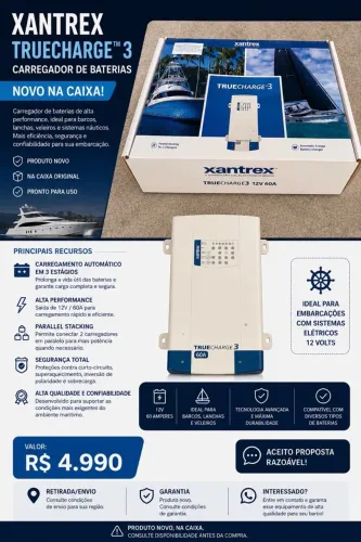 ? CARREGADOR DE BATERIAS XANTREX TRUECHARGE 3 - 12V 60A | NOVO NA CAIXA!