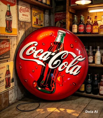 Luminária da marca coca cola