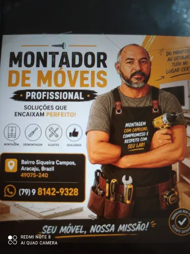 Montador de móveis, Silvanio faz tudo de confiança.
