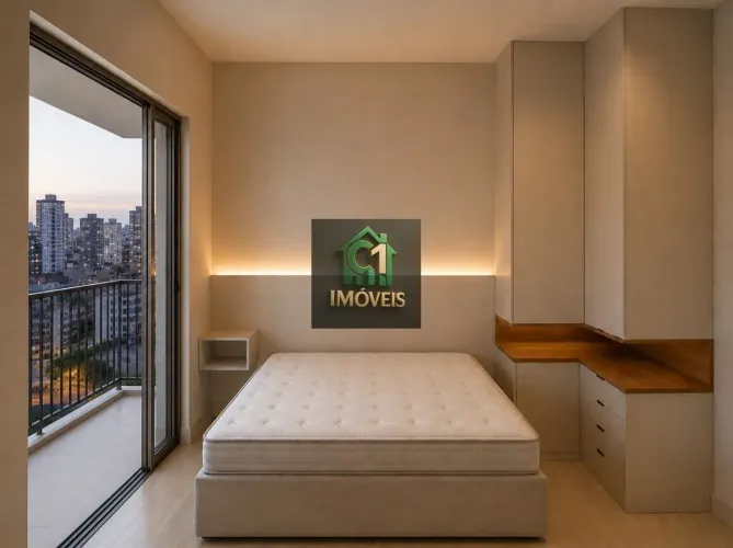 Studio para Locação, São Paulo / SP, bairro Moema, 1 dormitório, 1 banheiro, mobiliado, ár