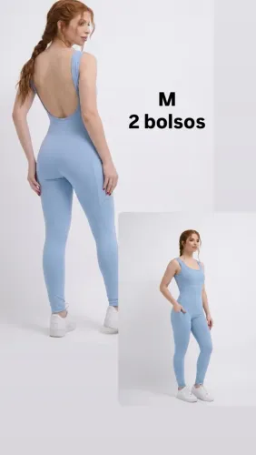 Macacão longo azul bebê fitness malhar