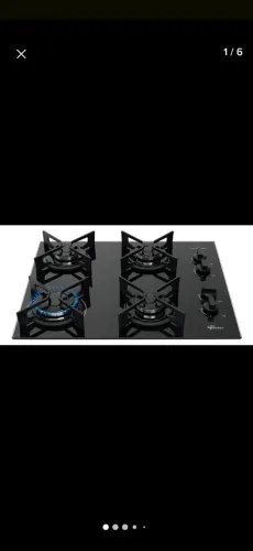Fogão Cooktop Fischer 4Q Fit Line Gás Mesa de Vidro NOVO
