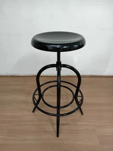 Banqueta Design Bistrô Metal Preta