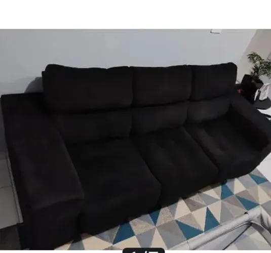 Vende - se sofá retrátil suede preto