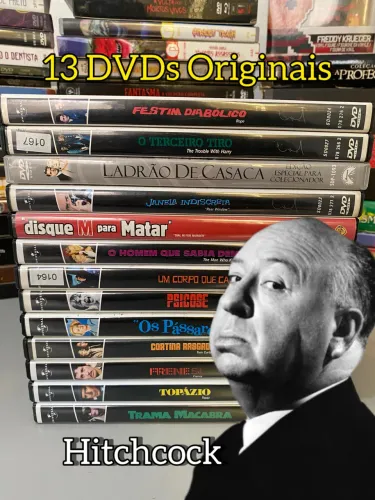 Lote DVDs Filmes Alfred Hitchcock 13 Clássicos Suspense 