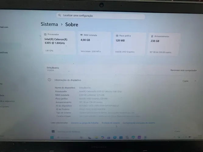 Notebook Samsung 