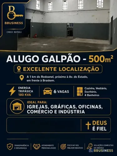 Galpão / Barracão 500M² para locação, Parque Capuava, Santo André/MAUA, SP