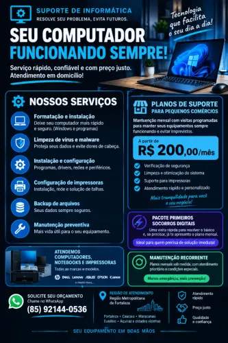 Suporte Técnico no Local, Atendimento Rápido em Fortaleza