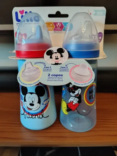 copo colors Disney Mickey Lilo 2 unidades 300 ml cada