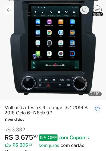 Vendo multimídia C4 tesla completa nova na caixa