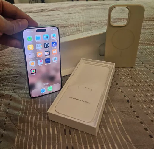 Iphone 15 Pro Max 256GB - Branco Titanium - Único Dono