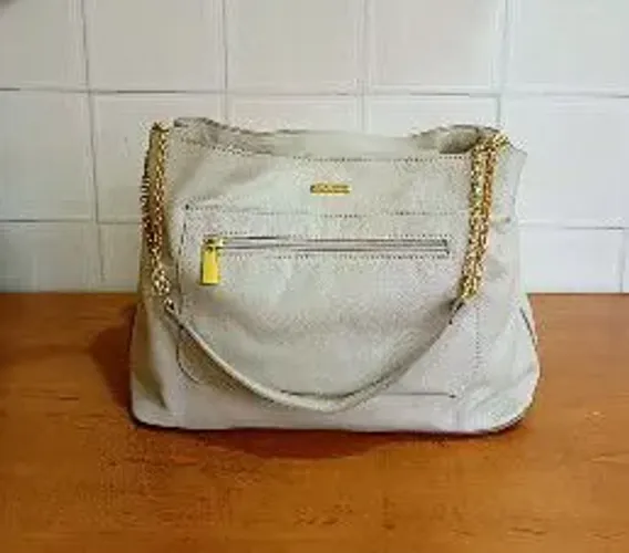 bolsa Amarelle de couro legítimo,