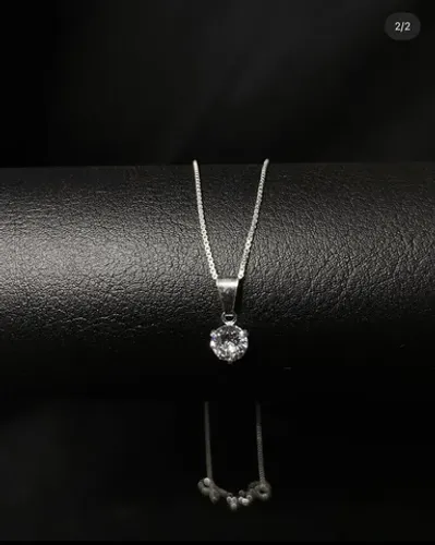 Chocker de prata ponto de luz 45cm