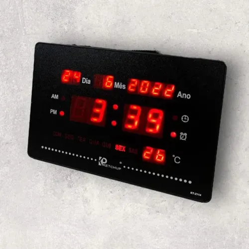 Relógio de Parede Led Digital KT-2114