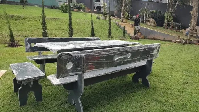 Mesa Retangular de Pedra Ardósia