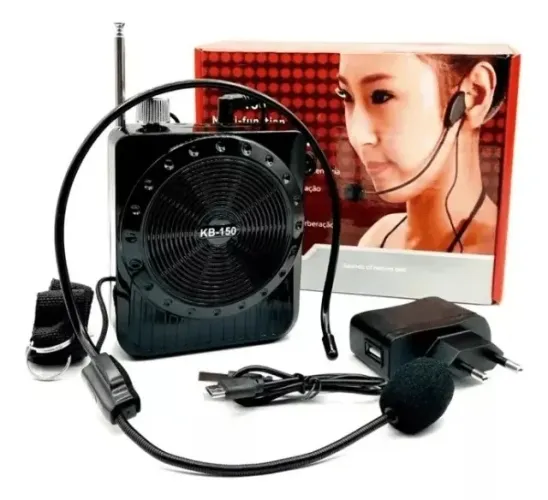Microfone Kb-150 Megafone Amplificador De Voz Palestra Ideal para Professor