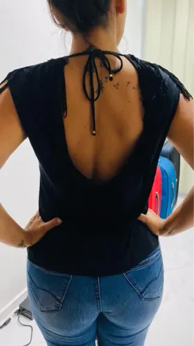 Blusa My Place com Franjas Miçangas