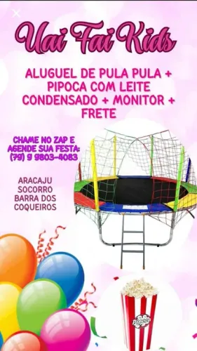 A Partir de: R$ 130,00 - Aluguel de Pula Pula / Pipoca / Monitor / Frete Grátis