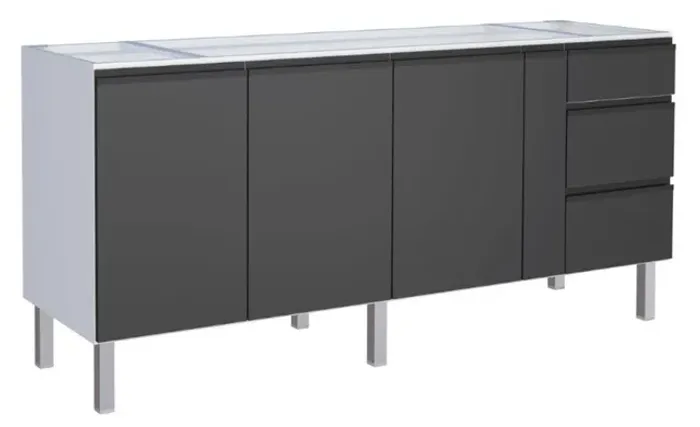 Gabinete / Balcão GA em Aço para Pia de 1.60m ! Frete e Montagem Grátis